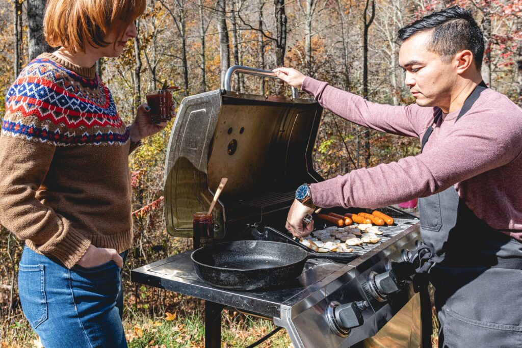 Copper Pot & Wooden Spoon: grilling