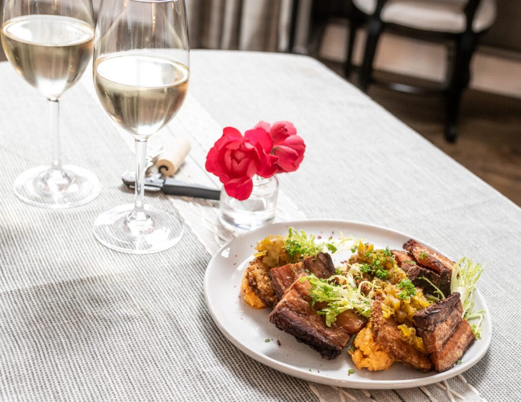The Foundry Hotel: room service dinner
